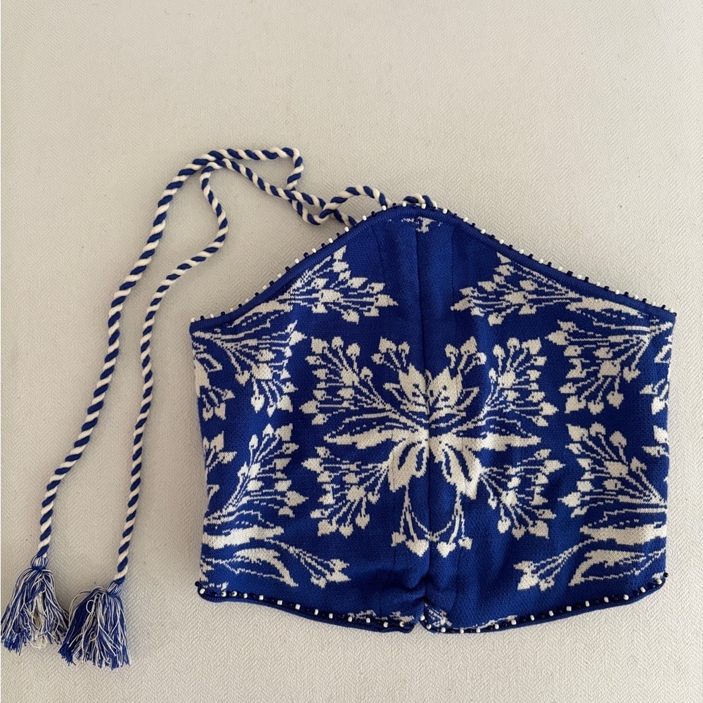 Farm Rio: Off-White Delicate Tapestry Knit Top - Picture 3 of 8